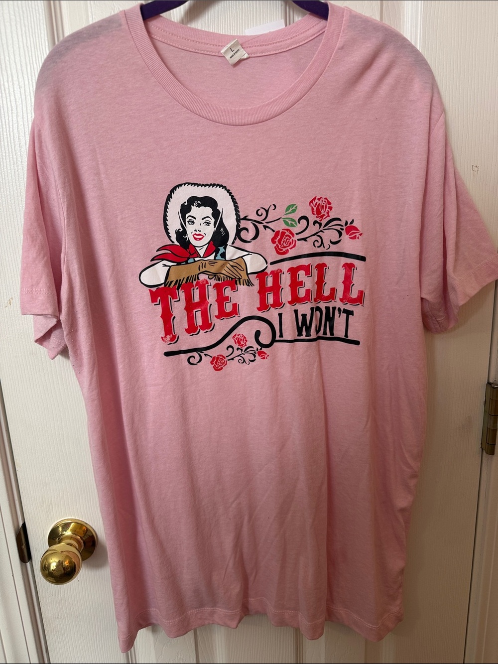 Pink Graphic Tee "The Hell I Won't"